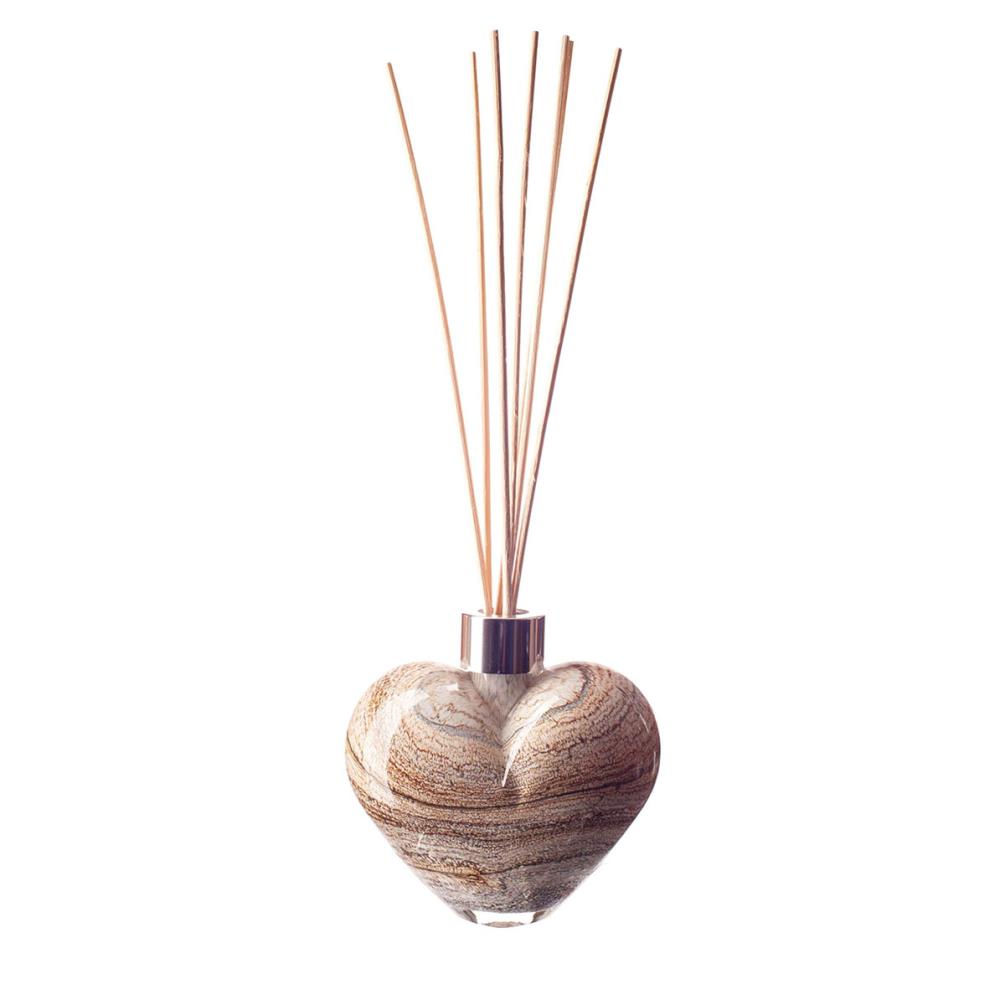 Amelia Art Glass Natural Stone Heart Reed Diffuser £17.09